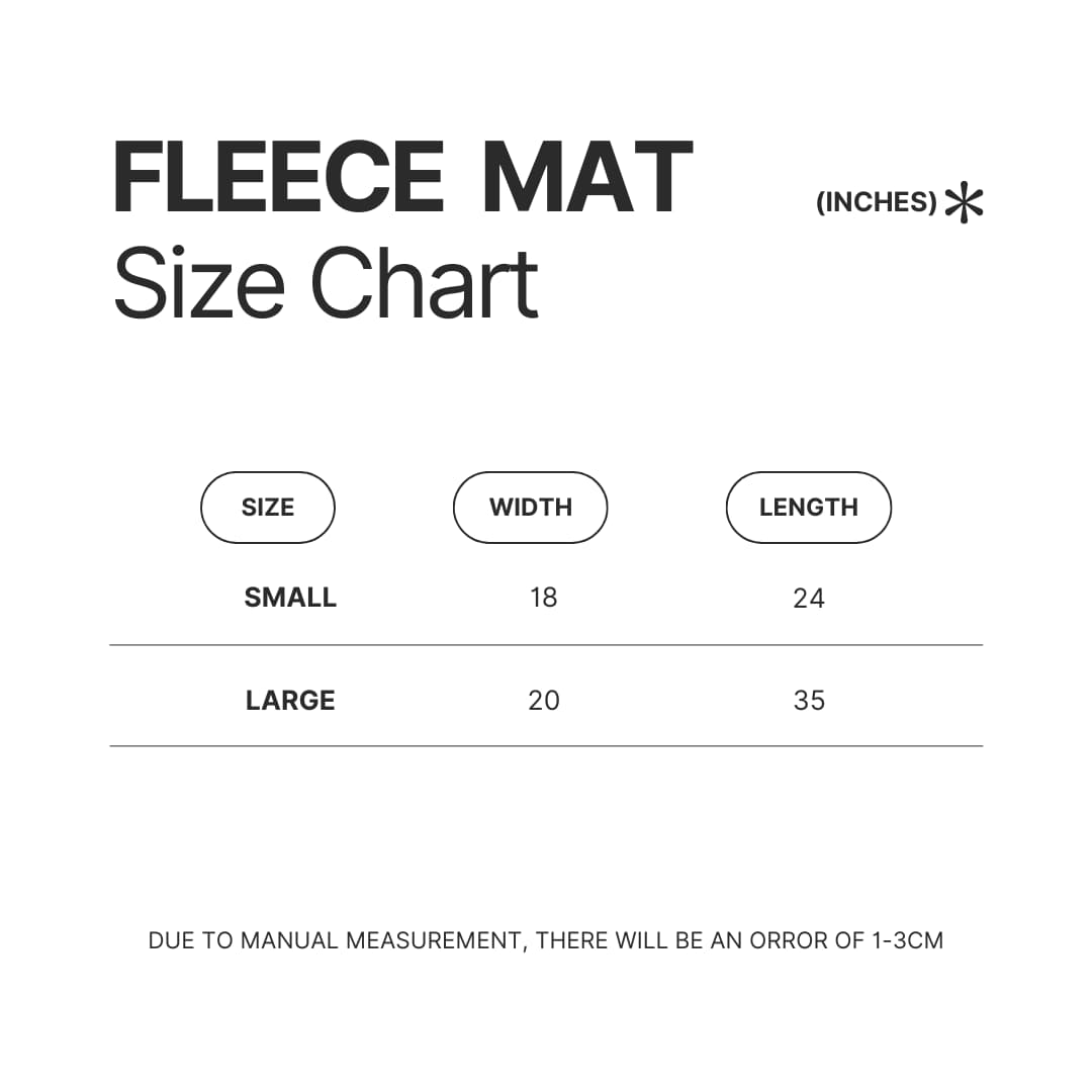 Fleece Mat Size Chart - Ryan Trahan Shop