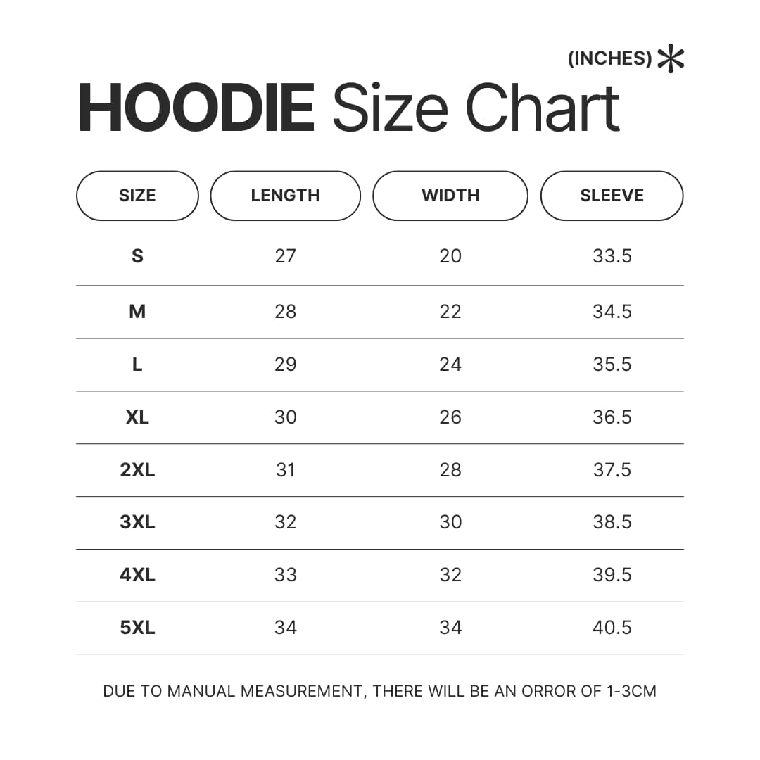 Hoodie Size Chart - Ryan Trahan Shop