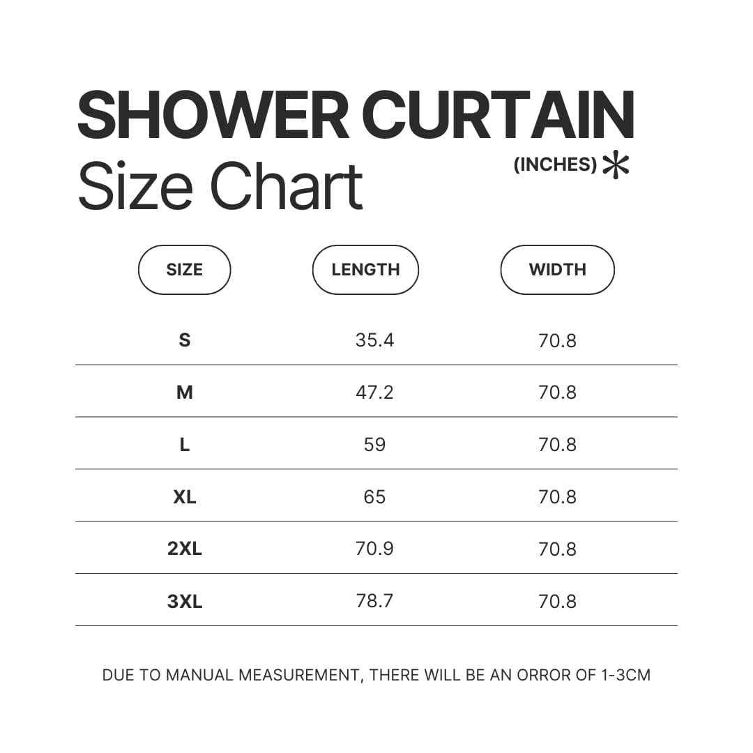 Shower Curtain Size Chart - Ryan Trahan Shop