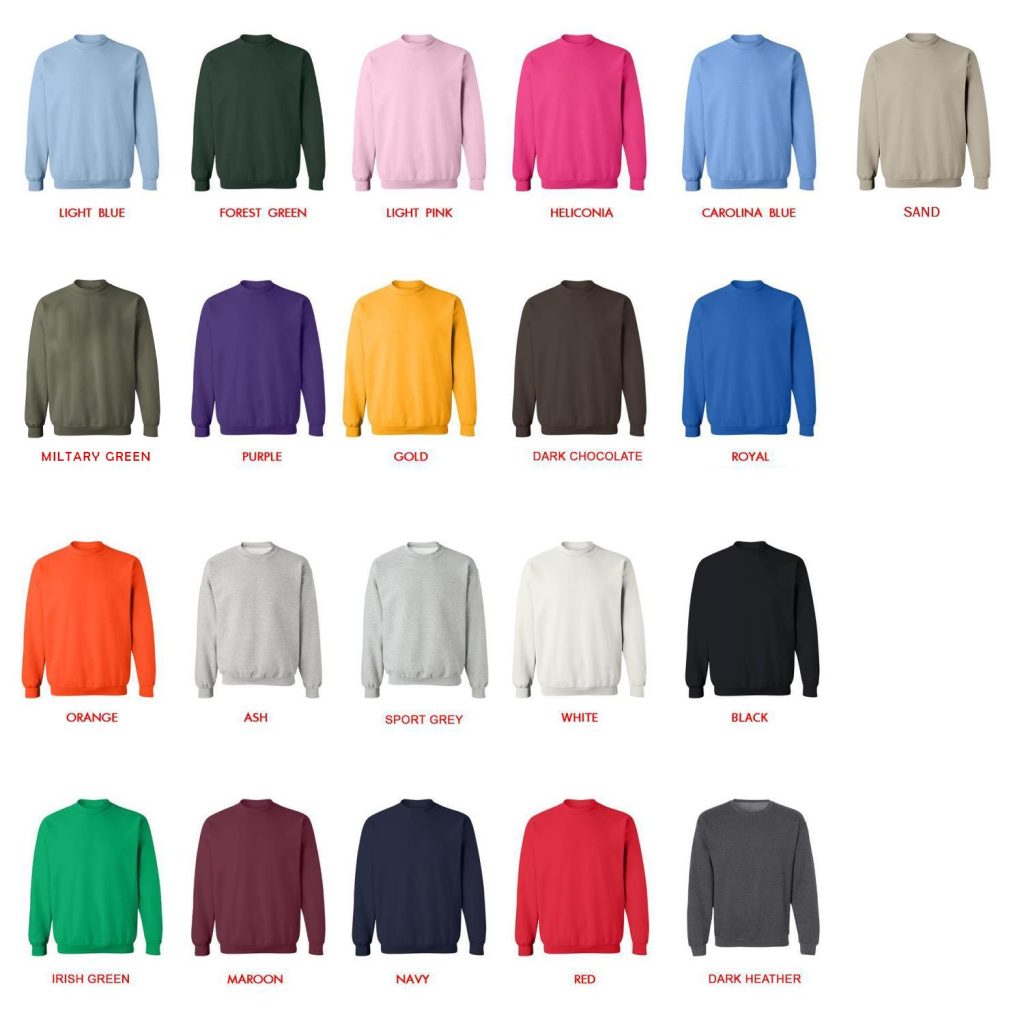 sweatshirt color chart - Ryan Trahan Shop