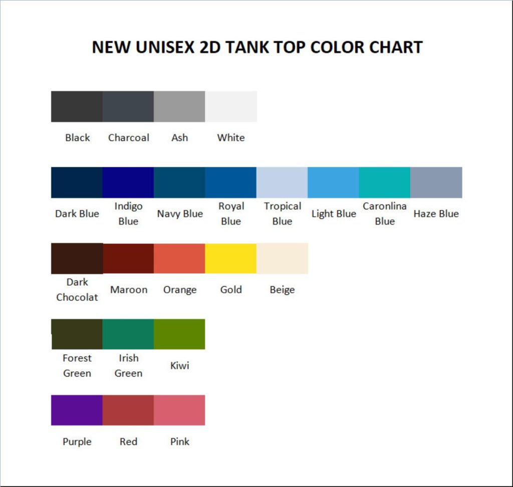 tank top color chart - Ryan Trahan Shop