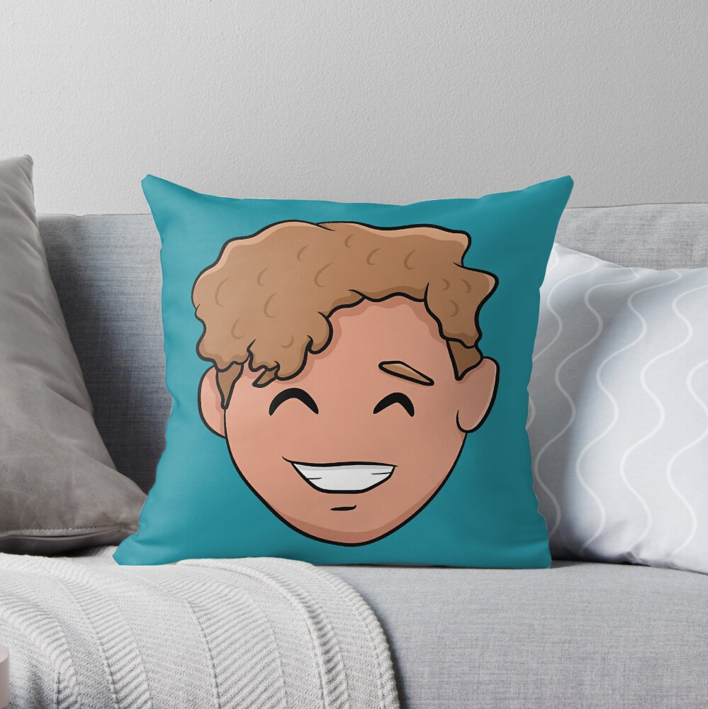 Ryan Trahan Cartoon Smile Throw Pillow - Ryan Trahan Shop